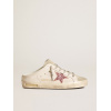 Женские кеды Golden Goose Bio-Based Super Star Sabot With Pink Glitter Star And Suede Toe