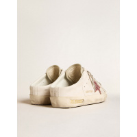 Golden Goose Bio-Based Super Star Sabot With Pink Glitter Star And Suede Toe