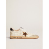 Женские кеды Golden Goose Ball Star With Leopard Print Pony Skin Star And Black Heel Tab