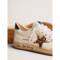 Golden Goose Ball Star With Leopard Print Pony Skin Star And Black Heel Tab