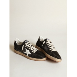 Golden Goose Ball Star In Black Suede With White Leather Star