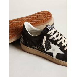 Golden Goose Ball Star In Black Suede With White Leather Star