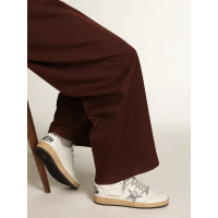 Golden Goose Ball Star In Nappa With White Star And Glitter Heel Tab