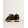 Женские кеды Golden Goose Ball Star In Black Nappa With Black Glitter Star And Suede Heel Tab