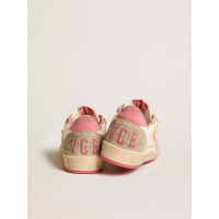 Golden Goose Ball Star Ltd In Nappa With Pink Suede Star And Dove-Gray Inserts