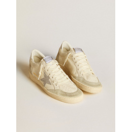 Golden Goose Ball Star With Silver Swarovski Micro-Crystal Star And Metallic Silver Leather Heel Tab