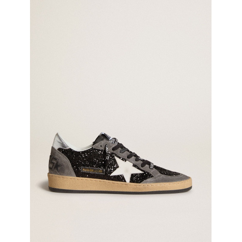 Женские кеды Golden Goose Ball Star In Glitter With Leather Star And Metallic Leather Heel Tab