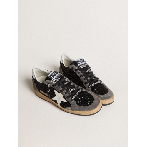 Женские кеды Golden Goose Ball Star In Glitter With Leather Star And Metallic Leather Heel Tab