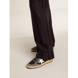 Golden Goose Ball Star In Glitter With Leather Star And Metallic Leather Heel Tab