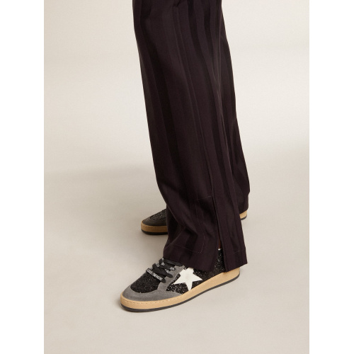 Женские кеды Golden Goose Ball Star In Glitter With Leather Star And Metallic Leather Heel Tab