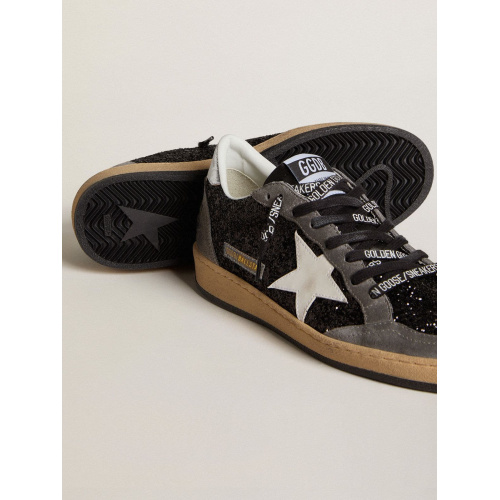 Женские кеды Golden Goose Ball Star In Glitter With Leather Star And Metallic Leather Heel Tab