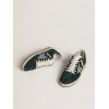 Женские кеды Golden Goose Ball Star In Green Suede With Silver Glitter Star