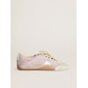 Женские кеды Golden Goose True Star In Pastel Pink Suede With Silver Star And Heel Tab