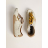 Женские кеды Golden Goose True Star In White Nappa Leather With Gold Star And Beige Suede Heel Tab