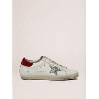 Golden Goose Super Star Beige Silver Glitter Star
