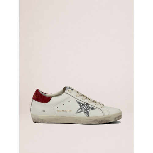 Женские кеды Golden Goose Super Star Beige Silver Glitter Star
