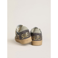 Golden Goose Mens Ball Star in Brown Suede With Eggplant Star and Heel Tab