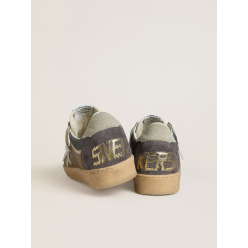 Мужские кеды Golden Goose Mens Ball Star in Brown Suede With Eggplant Star and Heel Tab