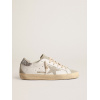 Женские кеды Golden Goose Super Star With Gray Star And Silver Glitter Heel Tab