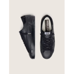 Golden Goose Mens Super Star in Black Leather With Black Sole