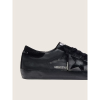Golden Goose Mens Super Star in Black Leather With Black Sole