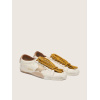 Женские кеды Golden Goose True Star In White Nappa Leather With Gold Star And Beige Suede Heel Tab