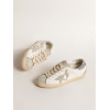 Женские кеды Golden Goose Super Star With Gray Star And Silver Glitter Heel Tab