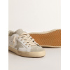 Женские кеды Golden Goose Super Star With Gray Star And Silver Glitter Heel Tab