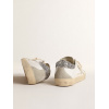 Женские кеды Golden Goose Super Star With Gray Star And Silver Glitter Heel Tab