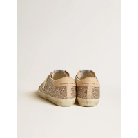 Golden Goose Super Star In Silver Glitter With Leather Star and Heel Tab