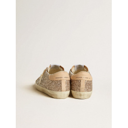Golden Goose Super Star In Silver Glitter With Leather Star and Heel Tab