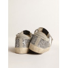 Женские кеды Golden Goose Super Star In Silver Glitter With Ice-Gray Suede Star