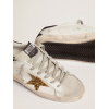 Женские кеды Golden Goose Super Star In Gold Glitter Star And Black Glitter Heel tab