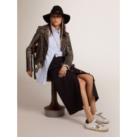 Golden Goose Super Star Black Heel Tab And Metal Stud Lettering