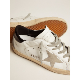 Golden Goose Super Star Black Heel Tab And Metal Stud Lettering