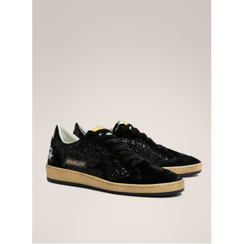 Женские кеды Golden Goose Ball Star Glitter Black