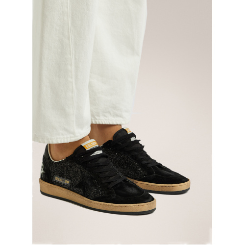 Женские кеды Golden Goose Ball Star Glitter Black
