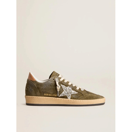 Женские кеды Golden Goose Ball Star Suede Khaki