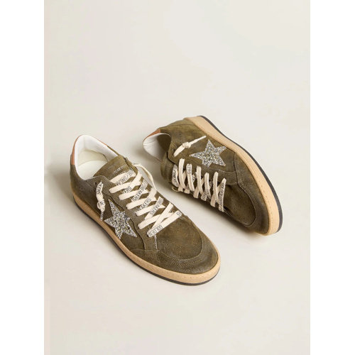 Женские кеды Golden Goose Ball Star Suede Khaki