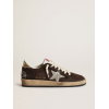 Женские кеды Golden Goose Ball Star Suede Brown