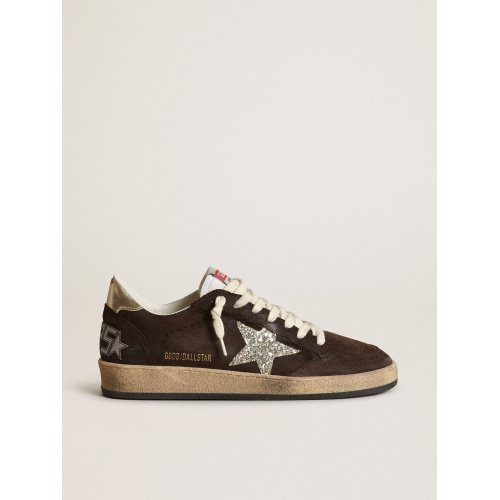 Женские кеды Golden Goose Ball Star Suede Brown