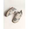 Женские кеды Golden Goose Ball Star In Silver Glitter With Ice-Gray Suede Inserts
