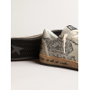 Женские кеды Golden Goose Ball Star In Silver Glitter With Ice-Gray Suede Inserts