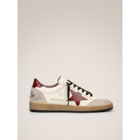Golden Goose Mens Ball Star Burgundy Croco Star