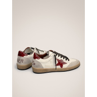 Golden Goose Mens Ball Star Burgundy Croco Star