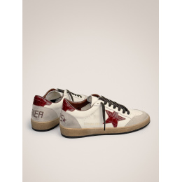 Golden Goose Mens Ball Star Burgundy Croco Star