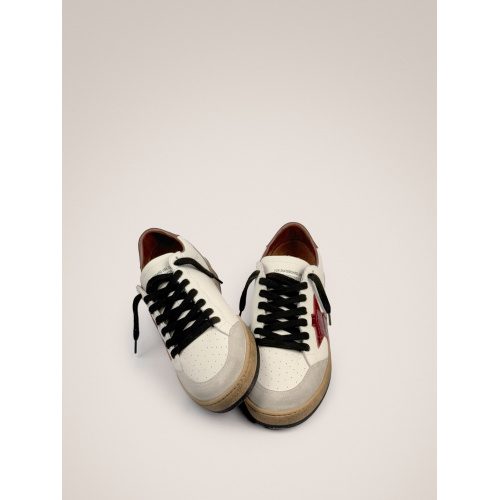 Мужские кеды Golden Goose Mens Ball Star Burgundy Croco Star