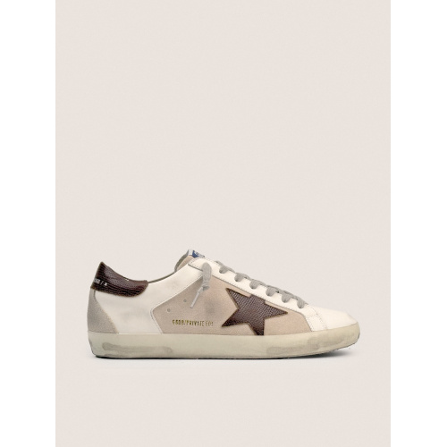 Мужские кеды Golden Goose Mens Super Star Brown Star