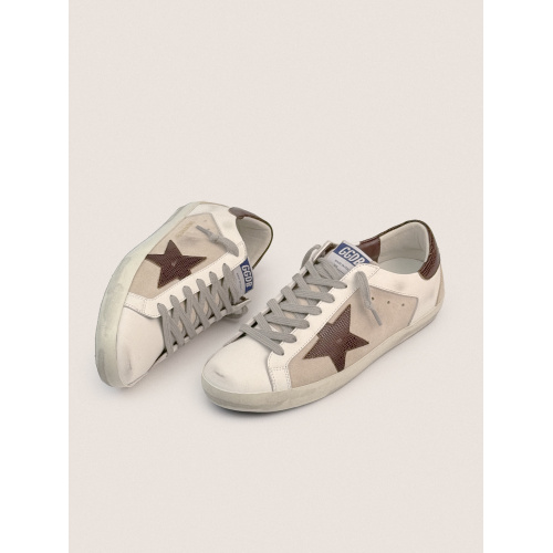 Мужские кеды Golden Goose Mens Super Star Brown Star