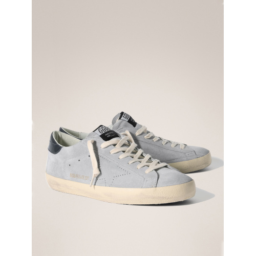Мужские кеды Golden Goose Mens Super Star Suede Blue